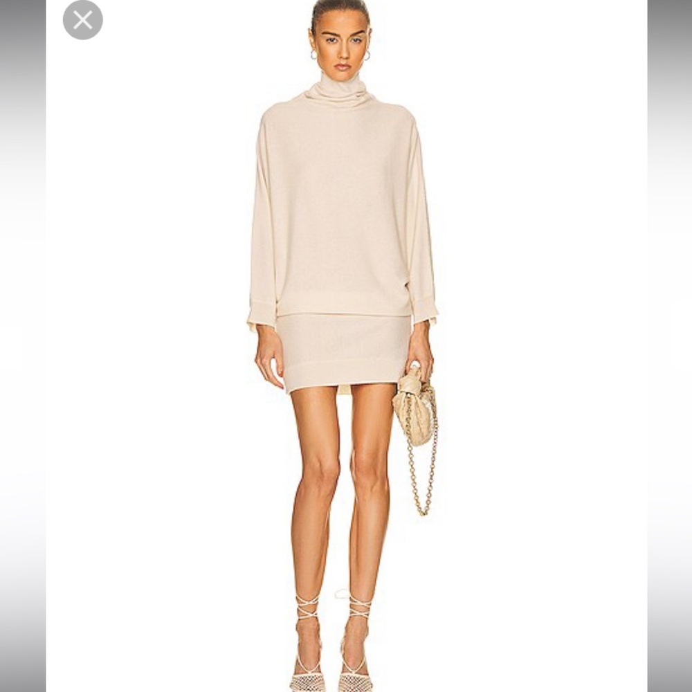 TOTEME Cashmere Cream Turtleneck Sweater Dress Size S